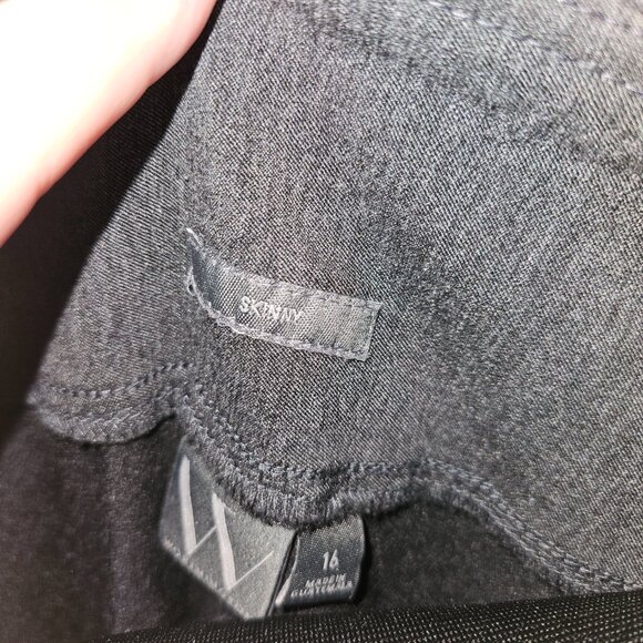 Worthington Skinny Ankle Pull-On Gray Pants - Picture 2 of 5